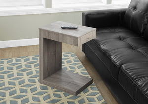 18.25" X 12" X 24" Dark Taupe Finish Hollow Core Accent Table