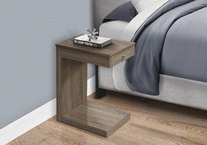 18.25" X 12" X 24" Dark Taupe Finish Hollow Core Accent Table