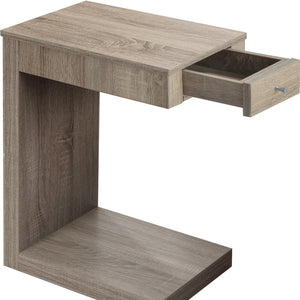 18.25" X 12" X 24" Dark Taupe Finish Hollow Core Accent Table