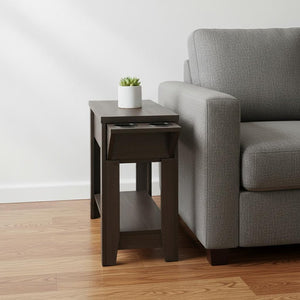 23" Brown Wood End Table With Shelf