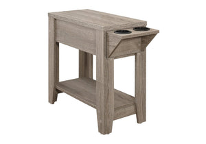23" Taupe Wood End Table With Shelf