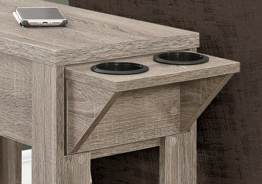 23" Taupe Wood End Table With Shelf