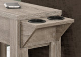 23" Taupe Wood End Table With Shelf