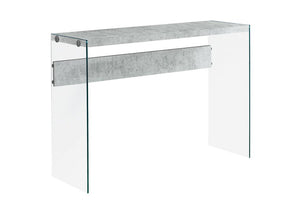 44" White and Clear Solid Console Table