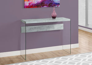 44" White and Clear Solid Console Table