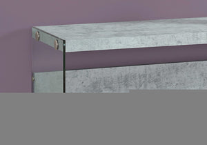 44" White and Clear Solid Console Table