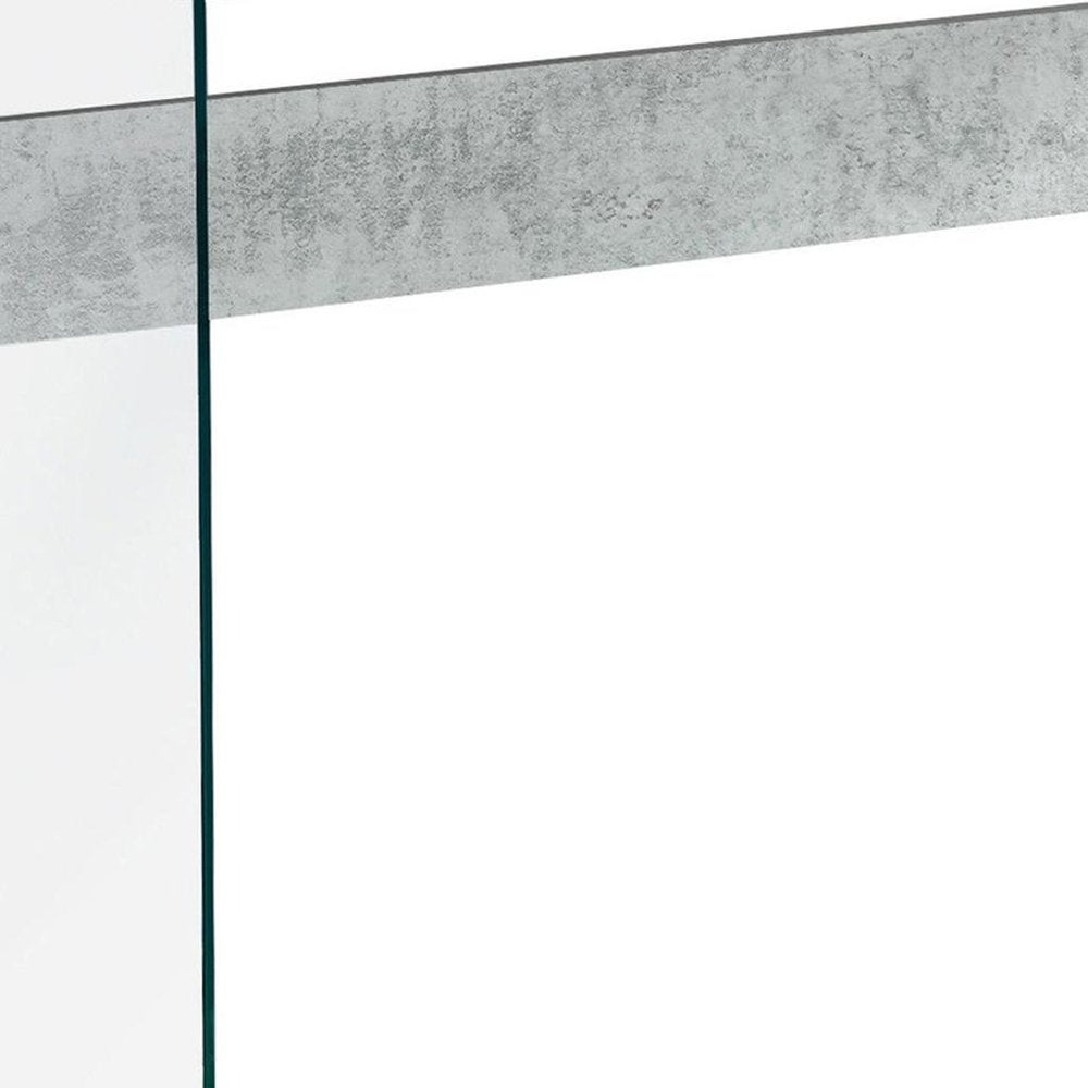 44" White and Clear Solid Console Table