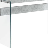 44" Gray And Clear Solid Console Table