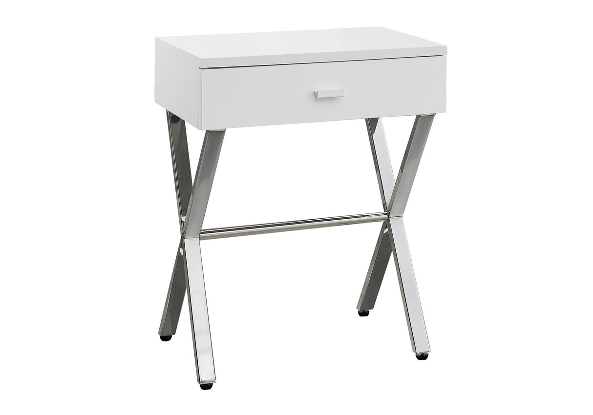 22" Black And Gray Wood And Metal End Table With Drawer