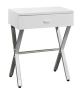 22" Black And Gray Wood And Metal End Table With Drawer