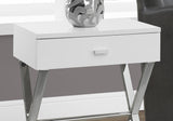22" Black And Gray Wood And Metal End Table With Drawer