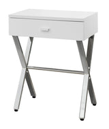 22" Black And Gray Wood And Metal End Table With Drawer