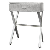 22" Black And Gray Wood And Metal End Table With Drawer