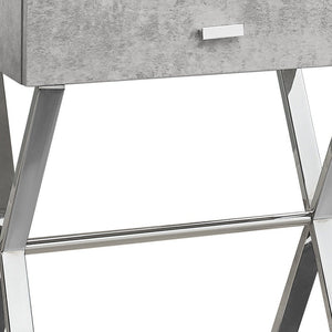 22" Black And Gray Wood And Metal End Table With Drawer