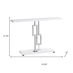 47" White Floor Shelf Console Table With Storage
