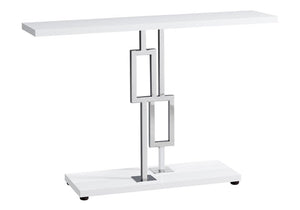 47" White Floor Shelf Console Table With Storage