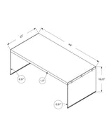 44" Gray  Clear Wood And Glass Coffee Table