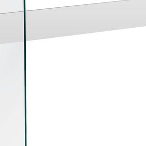 44" White and Clear Solid Console Table