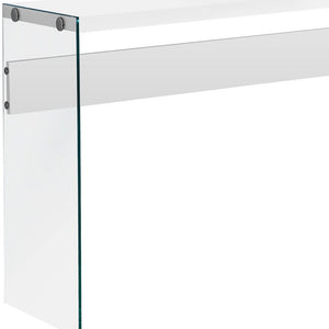 44" White and Clear Solid Console Table