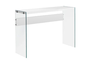 44" Gray And Clear Solid Console Table