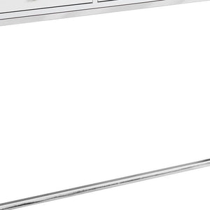 48" White and Silver Console Table And Drawers