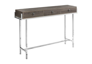 48" White and Silver Console Table And Drawers