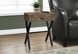 22" Black And Gray Wood And Metal End Table With Drawer