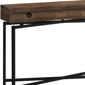 43" Gray And Black Cross Leg Console Table