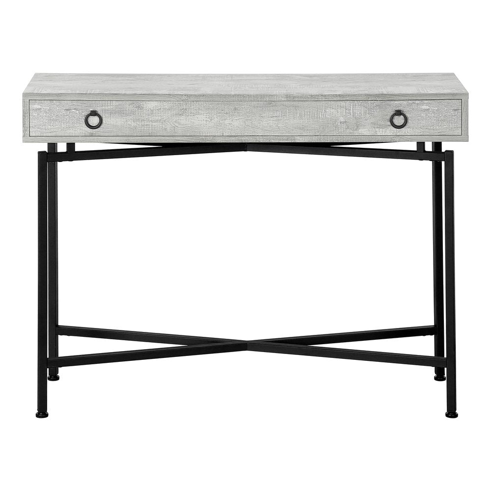 43" Gray And Black Cross Leg Console Table