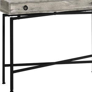 43" Gray And Black Cross Leg Console Table