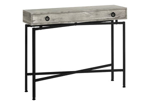 43" Gray And Black Cross Leg Console Table