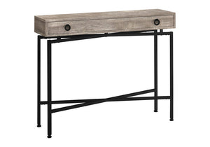 43" Gray And Black Cross Leg Console Table