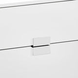 23.5" Particle Board And Chrome Metal Accent Table