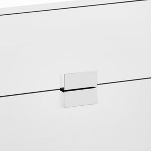 23.5" Particle Board And Chrome Metal Accent Table