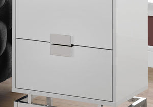 23.5" Particle Board And Chrome Metal Accent Table