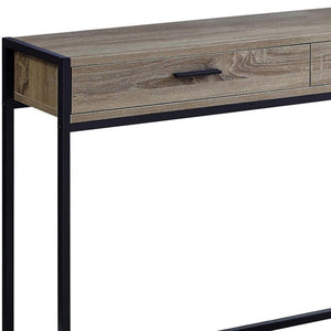 48" Gray and Black Frame Console Table And Drawers