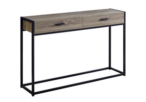 48" Gray and Black Frame Console Table And Drawers