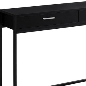 48" Gray and Black Frame Console Table And Drawers