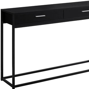 48" Gray and Black Frame Console Table And Drawers