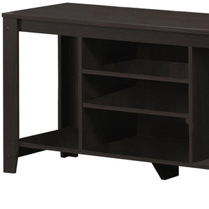 48" Taupe Wood Open Shelving TV Stand