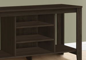48" Taupe Wood Open Shelving TV Stand