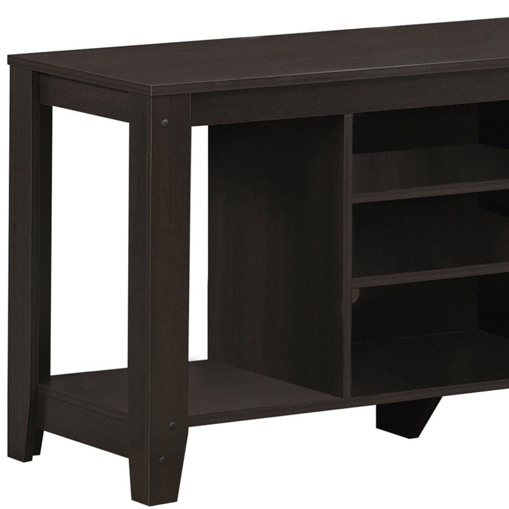 48" Taupe Wood Open Shelving TV Stand