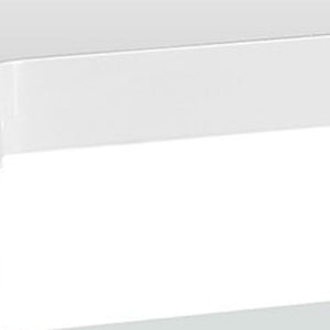 15.75" X 59" X 15.75" White Clear Hollow Core Tempered Glass TV Stand