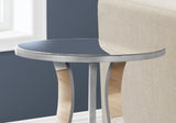 24" Silver Glass Round End Table