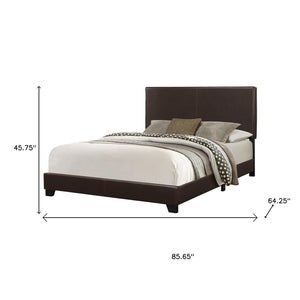 Brown Standard Bed Upholstered With Headboard