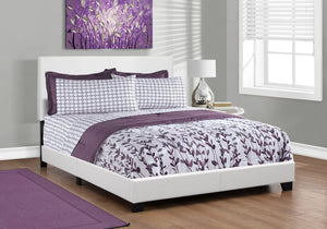White Faux Leather Queen Bed Frame