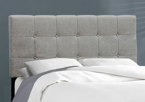 Gray Solid and Manufactured Wood Full Upholstered Linen Bed Frame