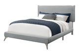 White Solid Wood Queen Upholstered Linen Bed Frame