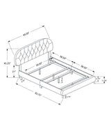 Brown Twin Tufted Upholstered Faux Leather Bed Frame