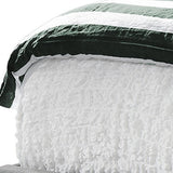 Gray Solid Wood And Tufted Linen Queen Bed Frame with Nailhead Trim